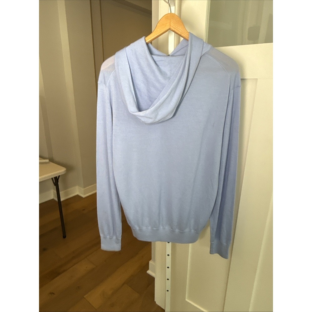 Greyson Hooded Wool Sweater Men's Medium Delphinium Blue Luxury Golf NWT - Picture 5 of 8